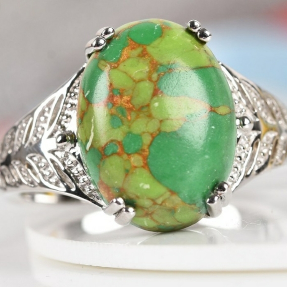 Karis 8.65 ctw Mojave Green Turquoise Ring - Picture 2 of 3